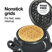 Proctor Silex Belgian Waffle Maker with Removable Non-Stick Grids, Roataing Waffle Iron, Black