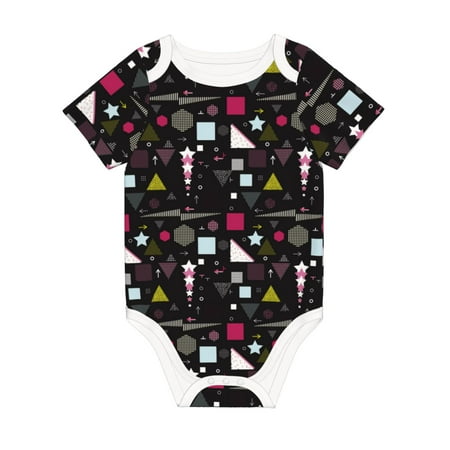 

Coaee Colorful Geometry for Soft Cotton Baby Short-Sleeve Bodysuit Baby Girls Boys Bodysuit Romper
