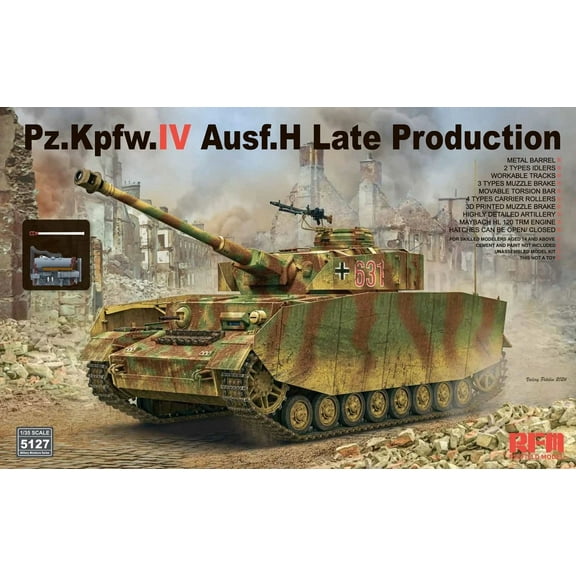 Ryefield model scale model kit RM-5127 Sd. Kfz.161/1  IV Ausf. H Late Production 1/35 Assemble Model