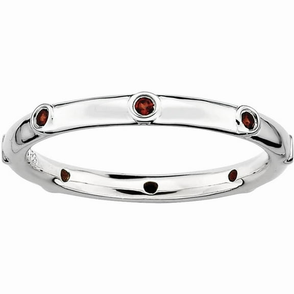 Garnet Sterling Silver Ring