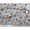 thumbnail image 2 of Soimoi Blue Cotton Voile Fabric Brush Stroke & Women Modern Style Printed Fabric 1 Yard 42 Inch Wide, 2 of 3