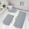 thumbnail image 3 of Alfombrillas de baño Juego de 3 piezas Alfombrilla suave para pies Espuma viscoelástica absorbente Seco Rápido Piso antideslizante Cocina Cuarto de baño Felpudo Alfombrilla para piso para inodoro, 3 of 5