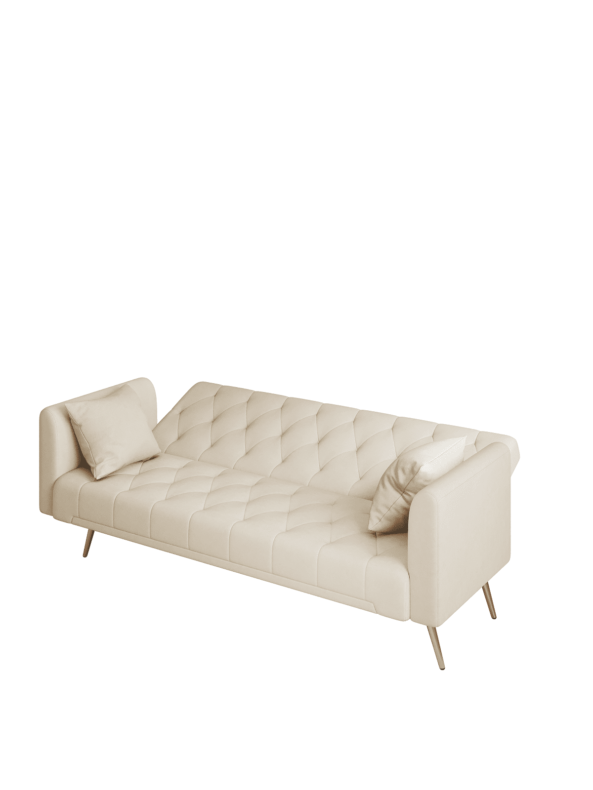 71" Convertible Loveseat Sofa, American Retro Beige Velvet, Ideal for Small Living Rooms, Bedrooms and Offices