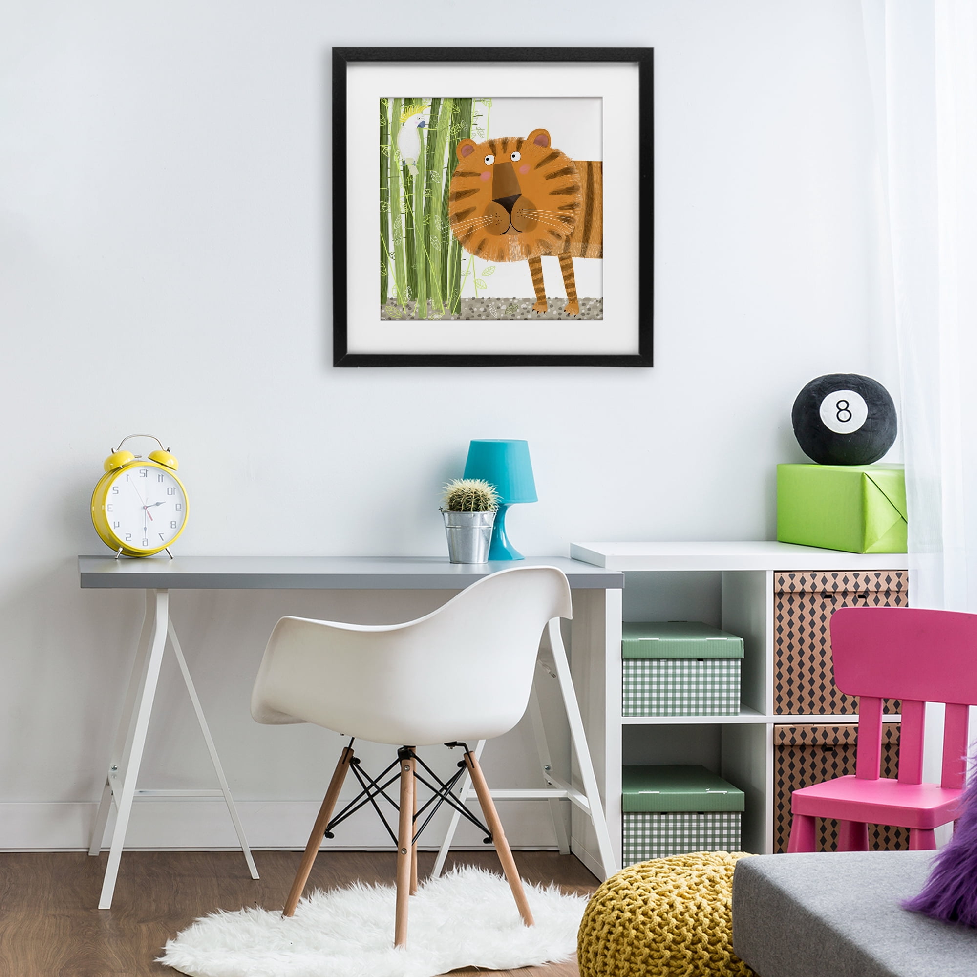Stupell Industries Bamboo Trees & Tiger Black Framed Print Under Glass, design by Carla Daly