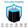thumbnail image 3 of USB Wall Charger Block,ABCPOW 2.1A Dual Port USB Charger Block with 2PACK Android Phone Charging Cord Type C Cable USB C Charging Cables 6ft10ft USB Brick Charger Box Fast Charging Block,Blue, 3 of 7