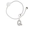 thumbnail image 2 of Delight Jewelry Silvertone Crystal Initial - Q - Silver-tone Rose Link Chain Bracelet, 6.25"+1.75" Extender, 2 of 4
