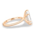 thumbnail image 3 of 3.00Ct Elongated Hexagon Cut Lab-grown diamond Solitaire Engagement Ring, Hidden Halo, 18K Rose Gold, 3 of 7