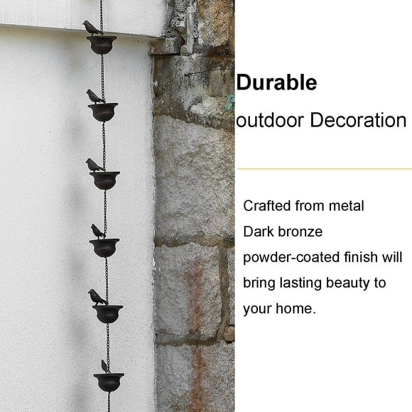 Mobile Birds On Cups Rain Chain Mobile Bird Rain Chains For Gutter Downspout Red Decorative Bird Rain Chains Outdoor Yard Garden Decoration