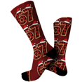 thumbnail image 2 of Bas Rouges Thème de Noël Confortables Chaussettes de Sport Mi-Mollet Imprimées 3D Mignonnes, 2 of 5
