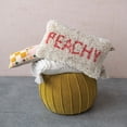thumbnail image 4 of Creative Co-Op Tufted Wool and Cotton Lumbar Pillow with "Peachy" Message, Cream and Red, 4 of 12
