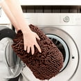 thumbnail image 5 of Sanmadrola Shaggy Bathroom Rugs Non-Slip Absorbent Thick Soft Bath Rug Mat for Bathroom, Polyester, Brown, 2 Pack, 23.6x15.7 Inches/ 31.5x19.7 Inches, 5 of 8