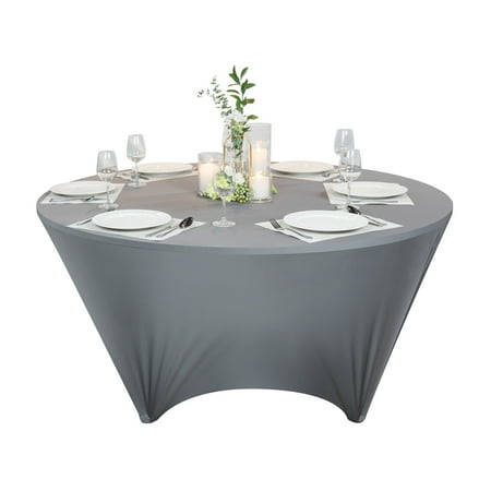 

Table Tek Round Charcoal Gray Spandex Table Cover - Contour Cut - 72 - 10 count box