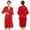 Red 1, variant on Women's Long Sleeve Bathrobe Nightgowns Satin Pajama Robe Nightwear Lacy Nightdress Sleepwear M-3XL
