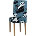thumbnail image 4 of RYLABLUE Funny Cute Panda Stretch Chair Cover Protector Seat Slipcover for Dining Room Hotel Wedding Party Set of 6, 4 of 5