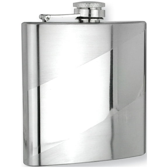 Polished And Brushed Stainless Steel 6Oz Rectangle Flask Designer Jewelry by Sweet Pea