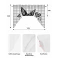 thumbnail image 5 of Grey Easter Swag Valances for Windows, Small Curtains Drapes, Spring Modern Cute Bunny Plaid Checkered Kitchen Window Curtains Over Sink Window Treatment Valance for Bedroom/Bathroom 56"x36", 5 of 5