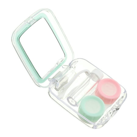 Mini Stylish Simple Contact Lens Travel Case,Aimeeli Container Kit Set Contacts Lens Hard Case Travel Kit Mirror with Bottle with Tweezers Container Holder