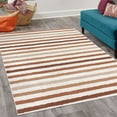 thumbnail image 2 of Striped Decorative Rug, Geometric Colorful Tone Brush Style Lines Grunge Retro Digital Print, Quality Carpet for Bedroom Dorm and Living Room, 6 Sizes, Pale Redwood, by Ambesonne, 2 of 4