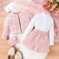 thumbnail image 6 of adviicd Outfits for Kids Girl's Skirt Outfits Long Sleeve Tshirt Tops & Suspender Skirts Design Cute Clothes 2 Piece Set (Pink,5-6 Years), 6 of 6