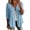 Blue, variant on Cotton Linen Cardigans for Women Open Front Button Down 3/4 Sleeve Relaxed Fit Casual Tops
