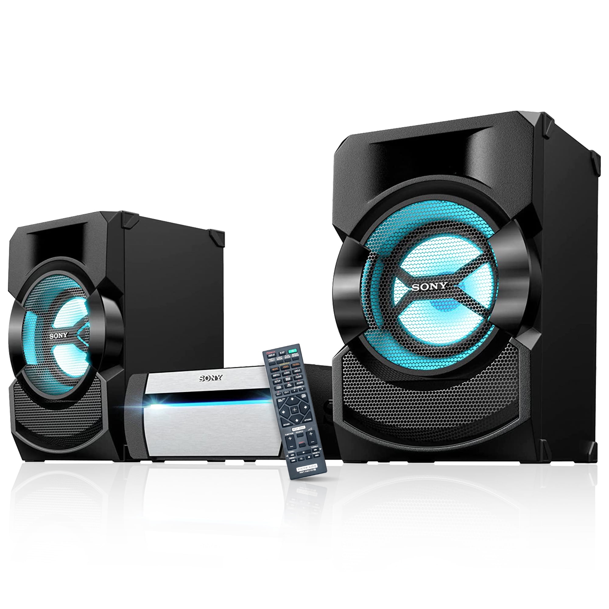 Sony Home Stereo System with Bluetooth, Powerful Bass, LED Lights, Karaoke, Stereo Shelf Systems with DVD Player, USB, FM Radio, CD Player with Speakers - Stereo System for Home
