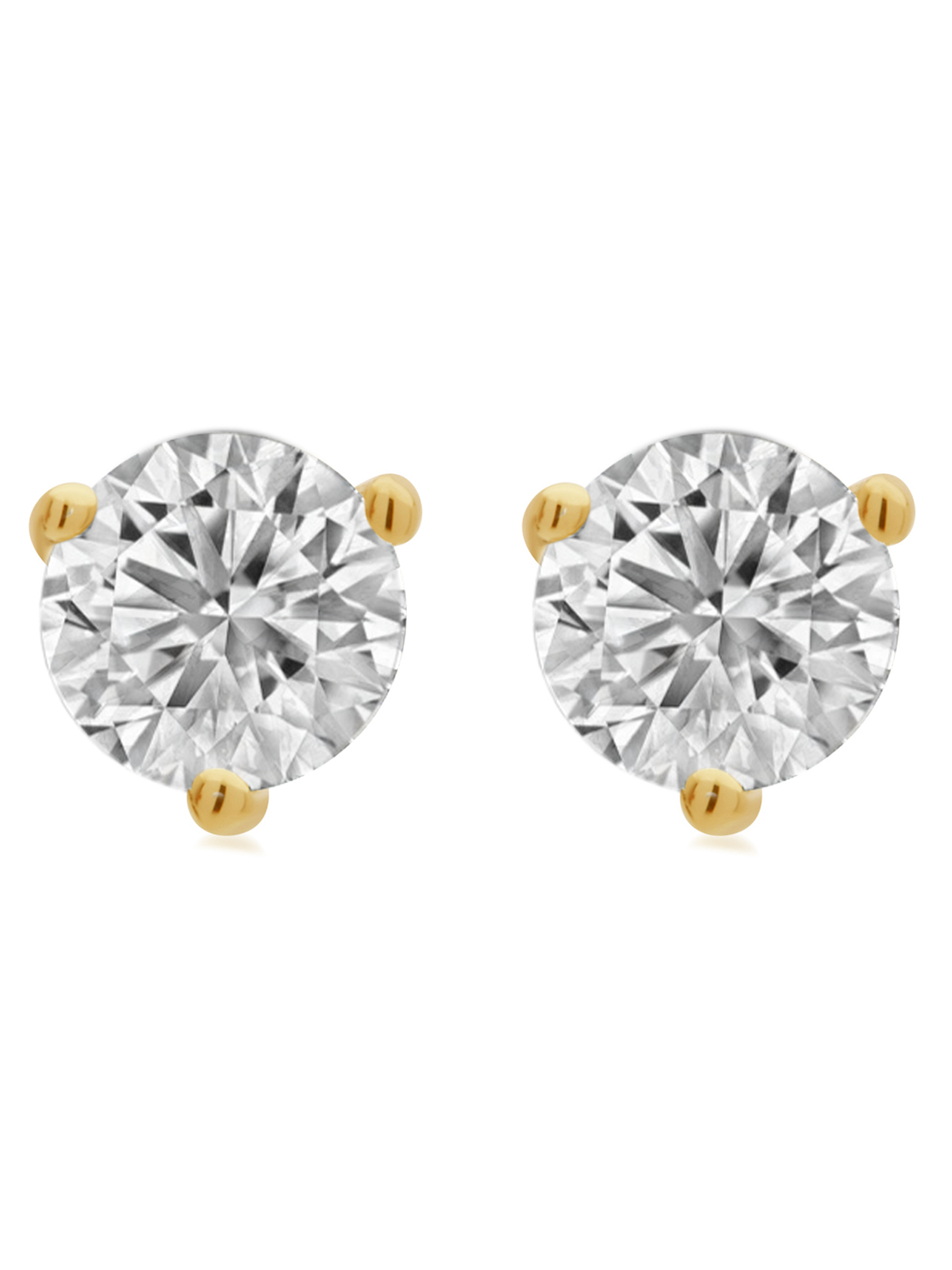 1.00 Carat T.W. Round Diamond 14kt Yellow Gold Martini Stud Earrings, IGL Certified, Comes in a Box