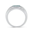 thumbnail image 3 of Diamond Princess 10kt White Gold Mens Round Blue Color Enhanced Diamond Band Ring 1/3 Cttw, 3 of 4
