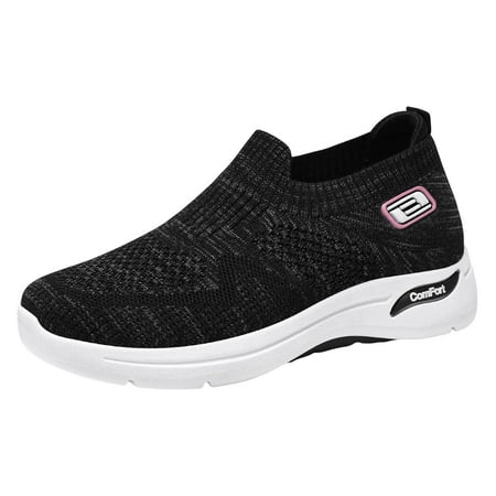 Comfort Casual Flat Bottom Lightweight Casual Workout Trainer Loafers Slip On Sneakers Flat Walking Shoes