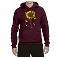thumbnail image 2 of You Are My Sunshine Skull And Sunflower Inspirational/Christian Unisex Graphic Hoodie Sweatshirt, Maroon, Large, 2 of 3
