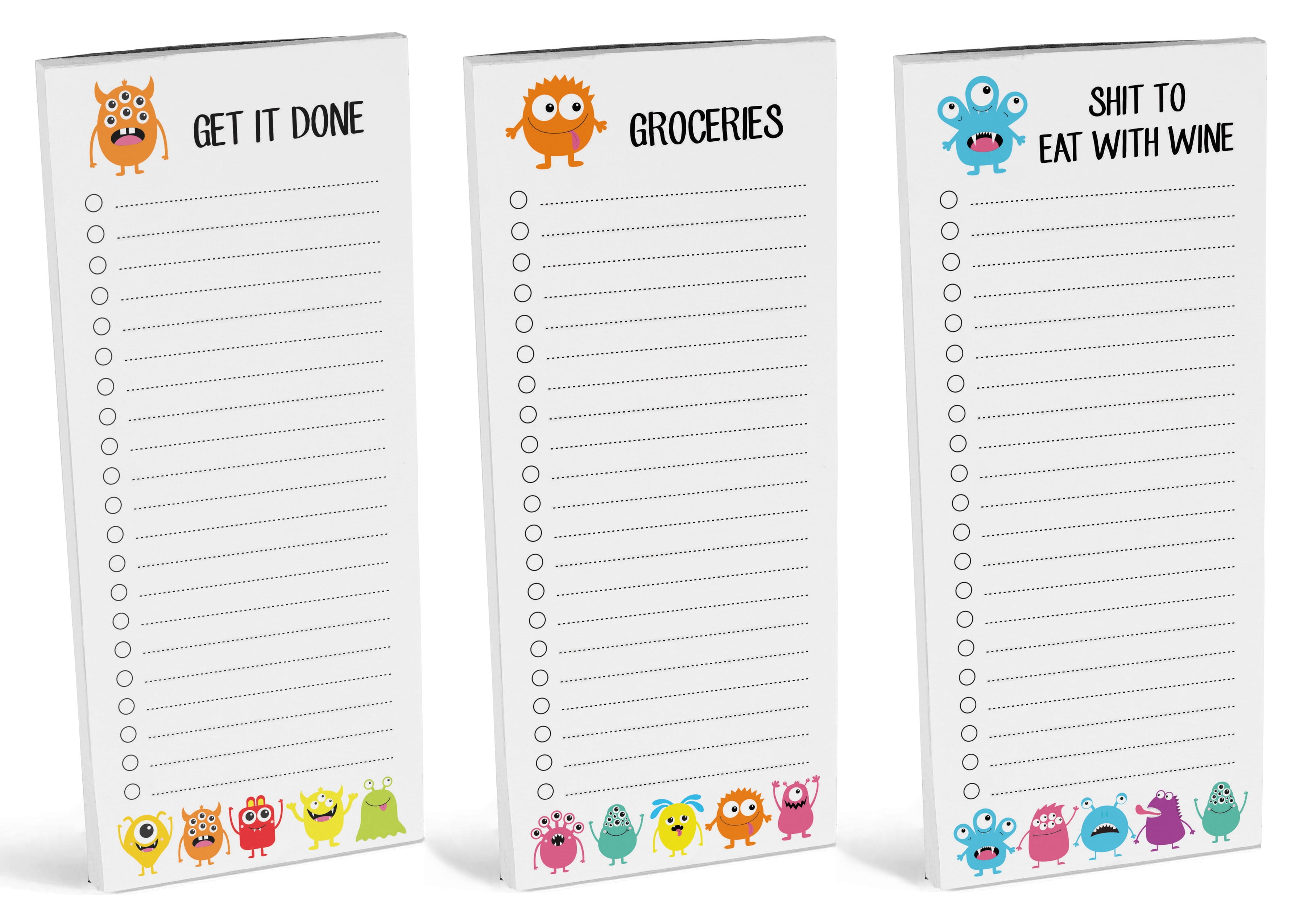 Inkdotpot Pack of 3 Magnetic Fridge To-Do List Notepads- Magnetic Memo Pads For Refrigerator-(50 Sheets Each)-FK