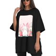 thumbnail image 4 of Plus Size Shirt for Women Black Tops for Women Short Sleeves Shirt for Women Easter 128 T Shirt Crewneck Shirt for Women 5XL, 4 of 5