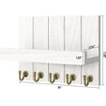 thumbnail image 6 of Rebee Vision Key Holder Wall Mount - Decorative Key and Mail Organizer for Wall with Shelf - Entryway and Living Room Decor(White), 6 of 6