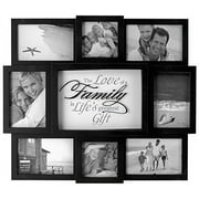 Malden International Designs The Love of a Family Dimensional Collage Black Picture Frame 8 Option 6-4x6 & 2-4x4 Black