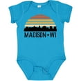 thumbnail image 3 of Inktastic Madison Wisconsin Skyline Retro Sunset Boys or Girls Baby Bodysuit, 3 of 5