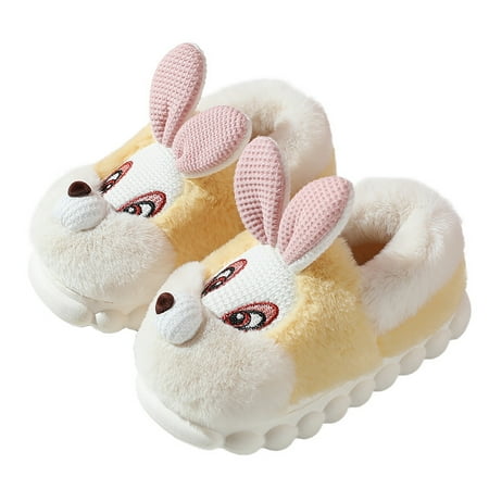 

Toddler Kids Sweet Rabbit Cartoon Autumn Winter PVC Cotton Slippers