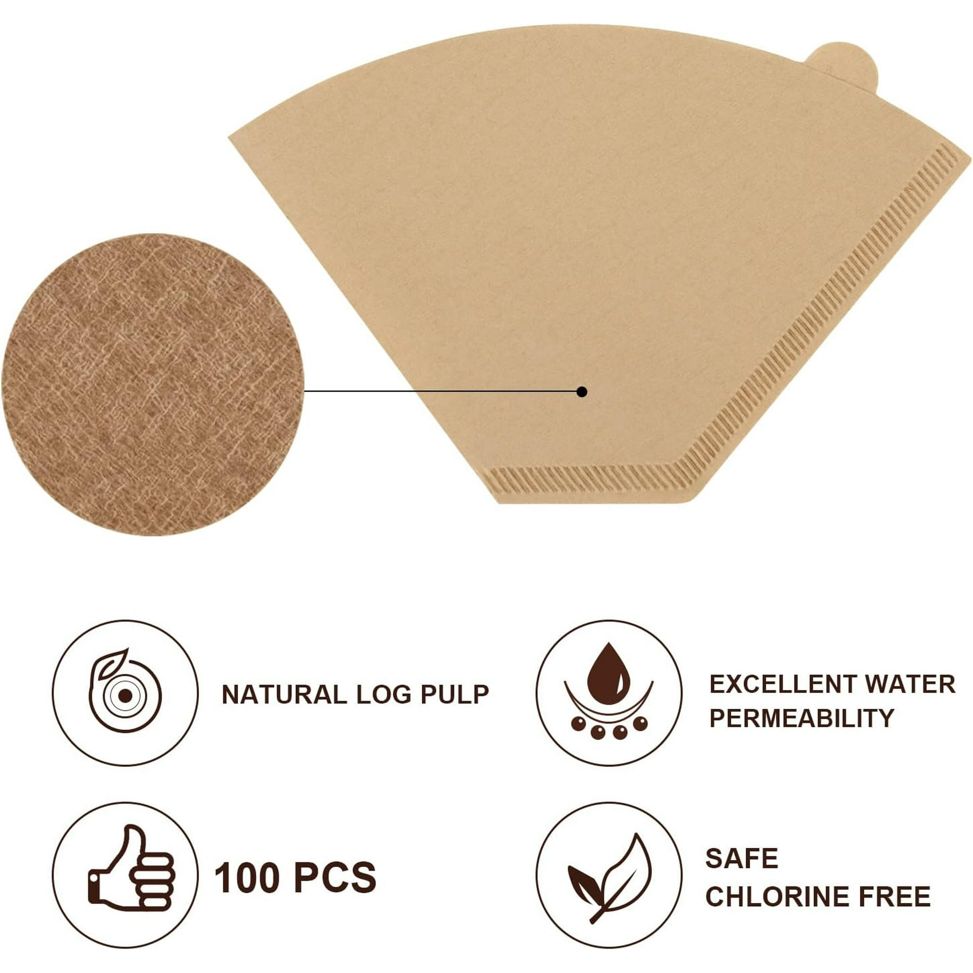 100-Pack Biodegradable Paper Coffee Filters For Cuisinart 12-Cup & Hamilton Beach FlexBrew Makers