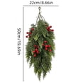 thumbnail image 3 of Christmas Teardrop Swag, Artificial Pine Door Decor, Full Pine Needle Shape Arranged in a Tapered Cascade for Home Displays, Synthetic Evergreen Branches for Seasonal Home Use, 3 of 7