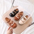 thumbnail image 1 of Zapatos de princesa con lazo para niñas, zapatos de cuero pequeños con suela suave para primavera, zapatos individuales para niños pequeños y grandes, 1 of 3