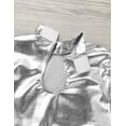 thumbnail image 6 of Sxiwei Kids Girls Long Sleeve Metallic Mock Neck Crop Top Shirt Hip Hop Gymnastics Performance Silver 12, 6 of 7