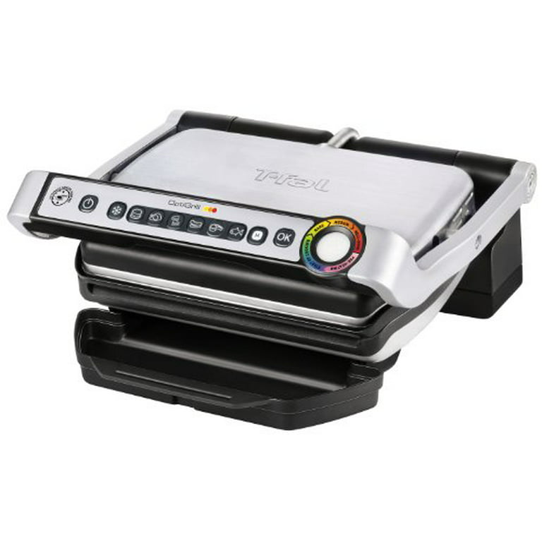 T-fal OptiGrill Stainless Indoor Electric Grill with Removable and Dishwasher Safe plates,1800-watt, Silver - Walmart.com