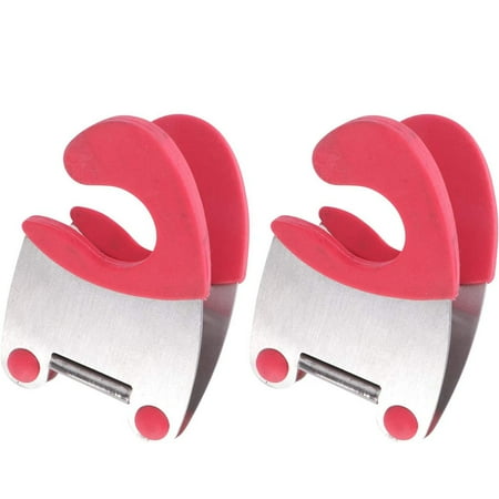 

FunnyFairy 2pcs Pot Clip Holder Utensil Pot Clip Spoon Rest Stainless Steel Kitchen Gadget for Restaurant Home Utensil Rest Red