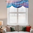 thumbnail image 3 of Tie Up Valances for Windows, Marble Blue Purple Adjustable Valance Curtains Window Treatment for Living Room, Ombre Modern Abstract Art Ink Painting Rod Pocket Kitchen Curtains & Drapes 54x18 Inch, 3 of 9