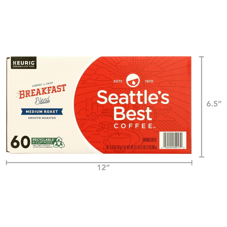Seattle s Best Coffee Breakfast Blend Medium Roast K Cup Coffee Pods 60 Count K Cups Walmart