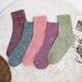 thumbnail image 4 of Holzlrgus 5 Pairs Womens Wool Socks Thick Knit Vintage Winter Warm Cozy Crew Socks Gifts, 4 of 6