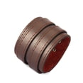 thumbnail image 3 of Pulsera de cuero PU jinwen Diseño clásico Punk Double Tour para hombres café, 3 of 8