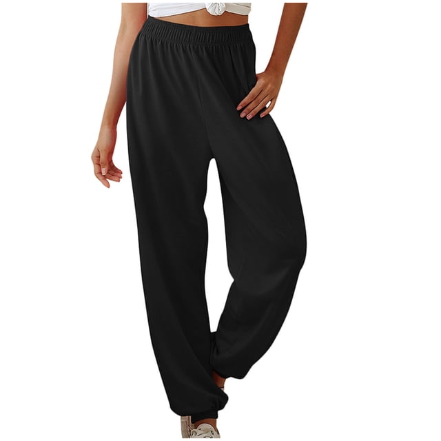 Pantalones holgados de cintura alta para mujer, informales, cómodos, elásticos, con lazo Fridja hfkajh100675