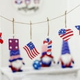 thumbnail image 5 of Holloyiver 6PCS Patriotic Hanging Ornaments for Tree, 4th of July Independence Day Wooden Ornaments with Ropes, USA Flag Stipe Red White and Blue Decorations Memorial Day, 5 of 5