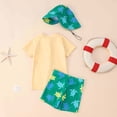 thumbnail image 7 of WOYY Boys UPF 50+ Short Sleeve Rashguard One-Piece Swimsuit Shorts Hat 3Pcs Set, Sizes 0-6 Months, 7 of 7