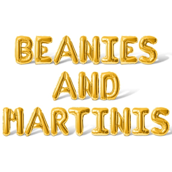 Letter Balloons - BIKINIS AND MARTINIS 16" Inch Alphabet Letters Foil Mylar Balloon Bachelorette or Bridal Shower Party Banner (Gold)