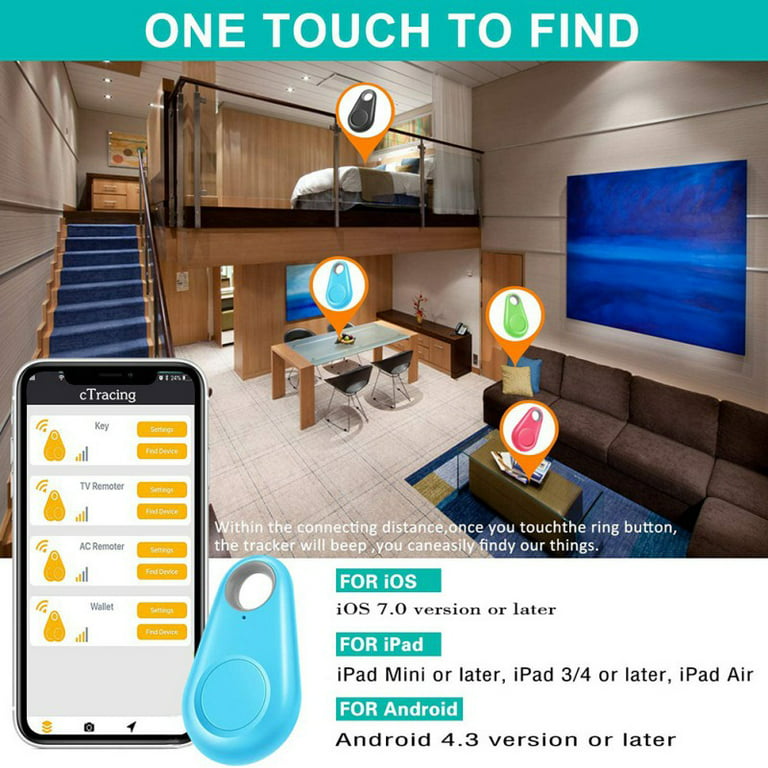 TOTMOX 4PCS Smart Tracker Key Finder Localisateur Bluetooth sans Fil Anti  Perte Alarme Capteur Dispositif de Recherche à Distance pour Enfants